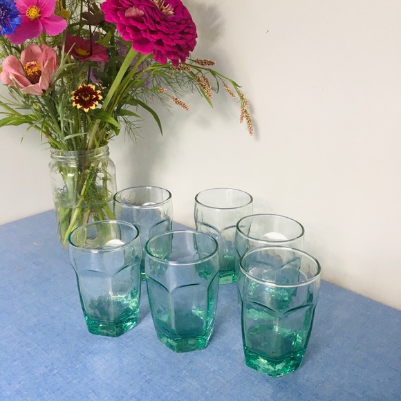 Vintage green petite glassware